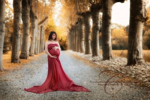 Création robe trapèze shooting grossesse