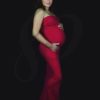 Robe tube strectch rouge shooting grossesse