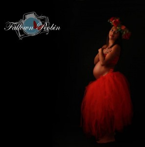 Ensemble tutu flouté rouge shooting grossesse