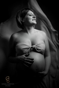 Ensemble mousseline rose shooting grossesse