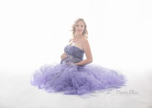 Création robe grossesse Nébuleuse en dentelle et tulle