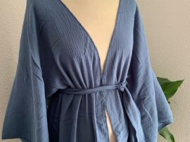 kimono gaze de coton blue jeans
