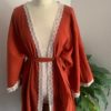 kimono coton et dentelle couleur rouille