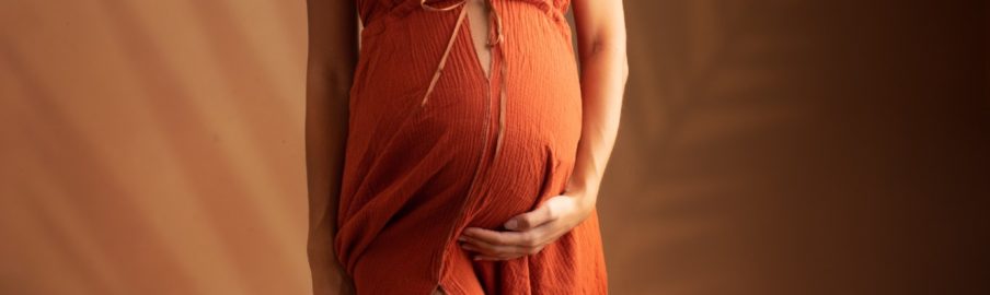 creation robe rouille shooting grossesse ou portrait