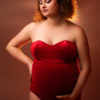 ensemble velours rouge et manches