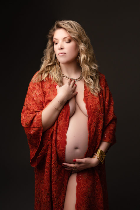 déshabillé kimono en dentelle de coton