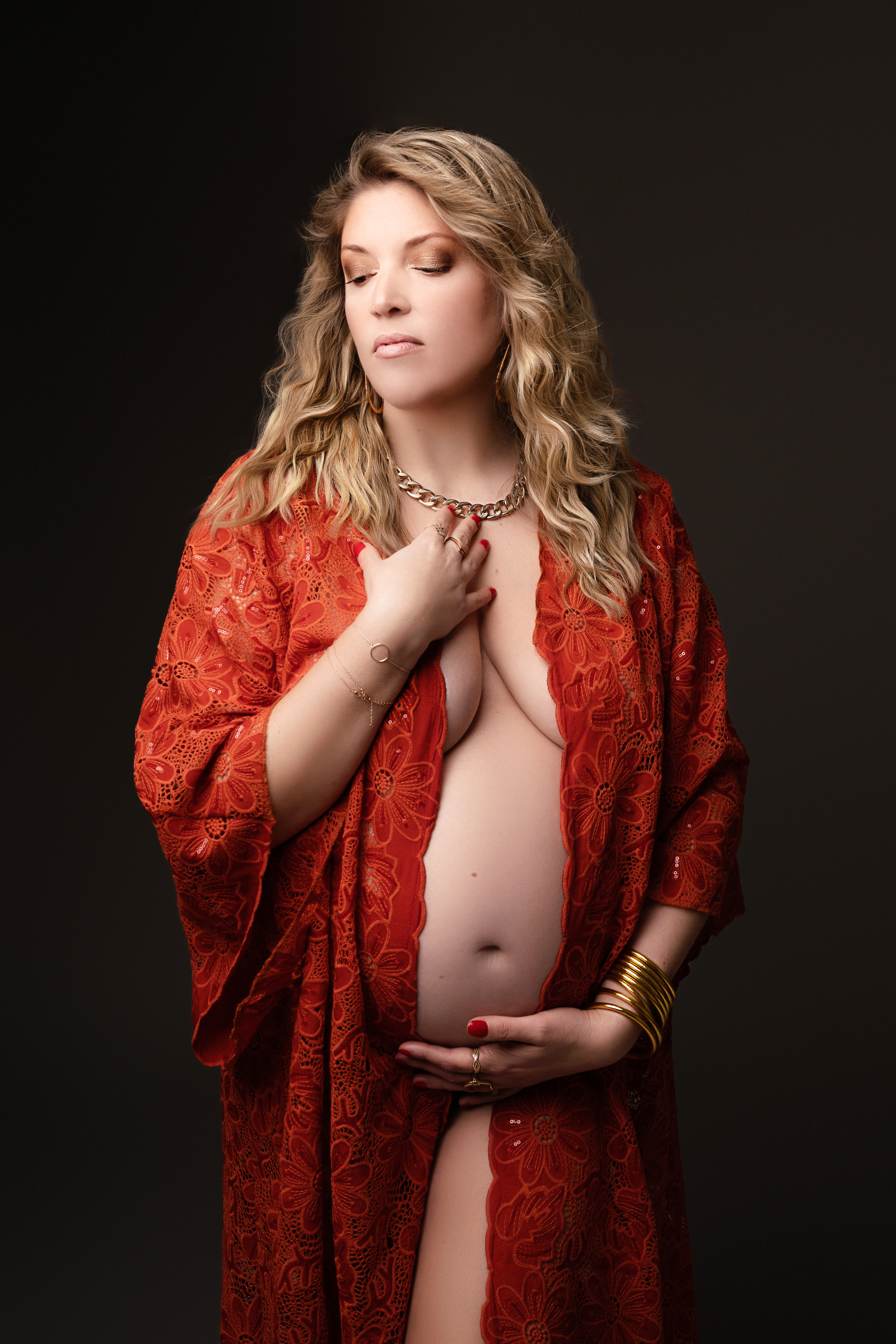 déshabillé kimono en dentelle de coton