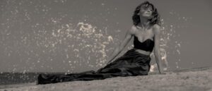 Ensemble noir en satin femme enceinte