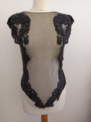 Top grossesse dentelle noir