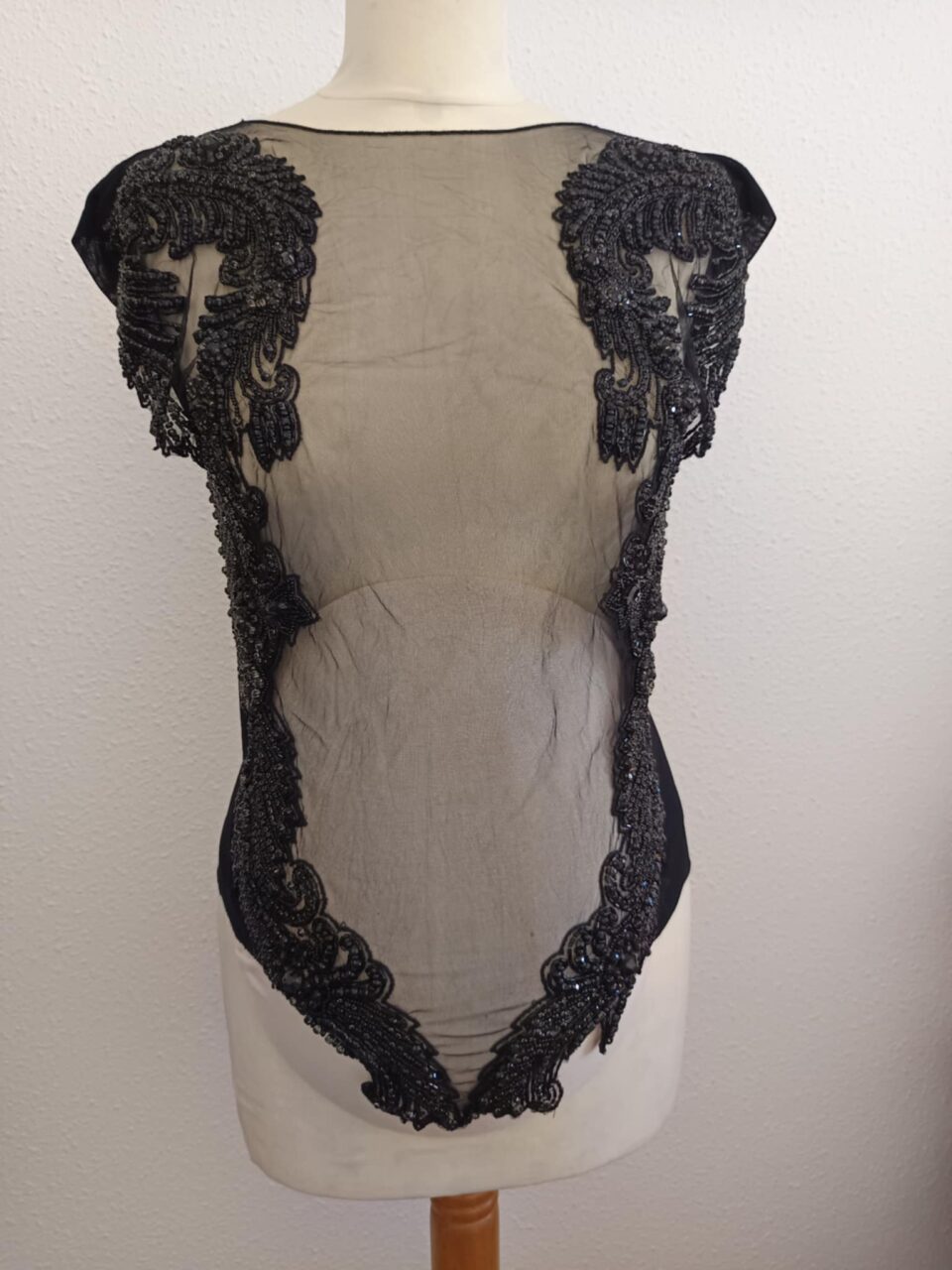 Top grossesse dentelle noir